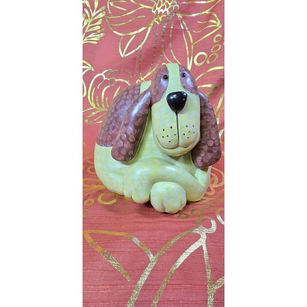 Stylized Resin Basset Hound Coin Bank